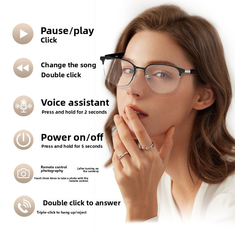 Gafas Inteligentes con Traducción IA en Tiempo Real - Bluetooth, Música y Llamadas